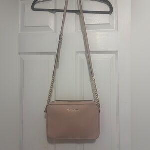 Michael Kors Pink Crossbody Bag with Gold Chain
